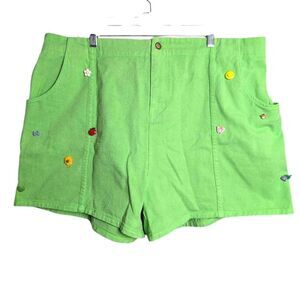Teddy Fresh Lime Green Charm Womens Cotton Shorts 2XL Unisex